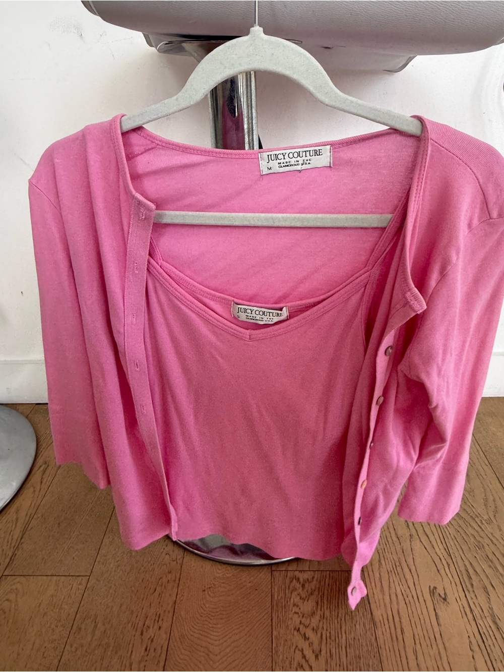 Juicy Couture Pink Tank Top and Matching Cardigan Set
